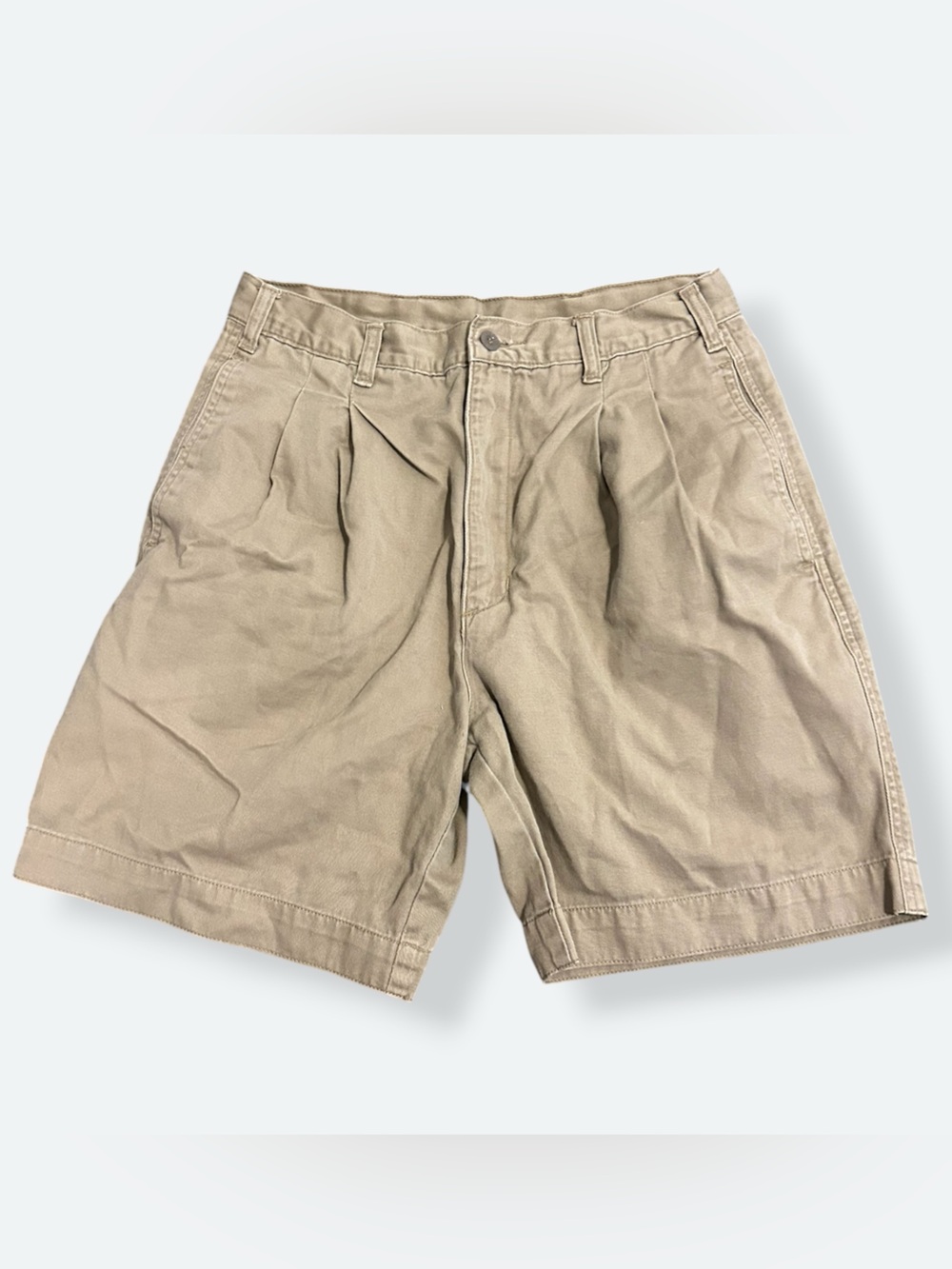 dockers 90s Khaki Pleated Cotton Shorts